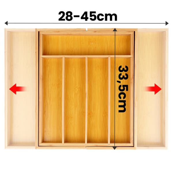 Besticksats för utdragbar låda bambu 28-45x33,5 cm