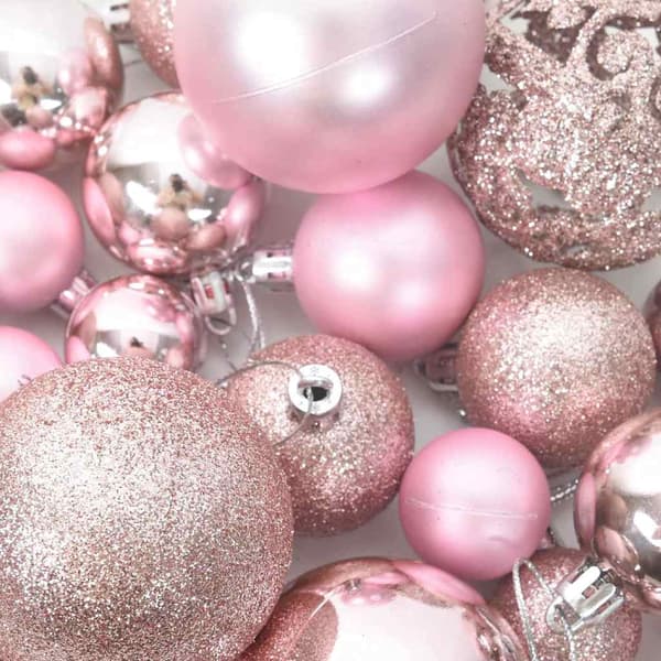 vidaXL 111-delars julgranskulor, rosa, polystyren