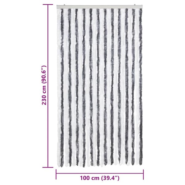 vidaXL Flugnät grått och vitt 100x230 cm chenille