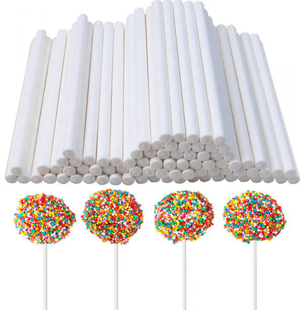 Cake Pops klubbpinnar i papper 15 cm 100 st.