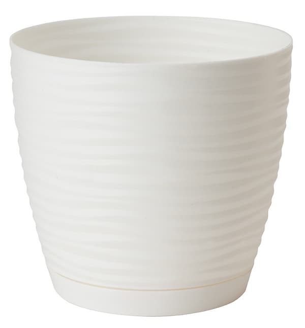 Sahara Petit 19 urtepotte med underkop, hvid, FORM-PLASTIC