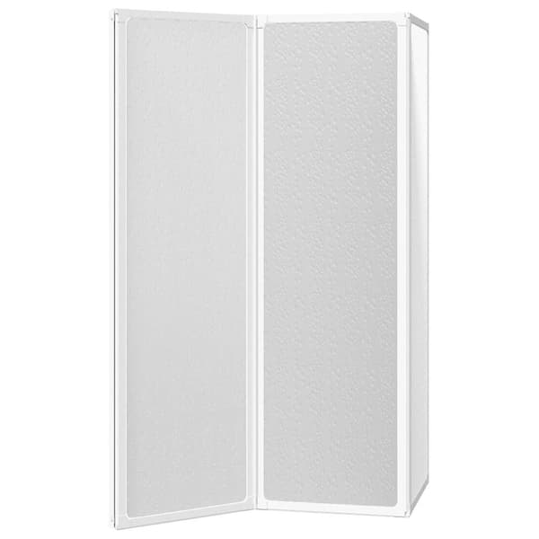 Väggmonterad duschkabin, väggmonterad med 3 fällbara paneler 141x132 cm
