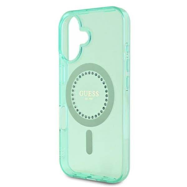 Guess IML Strass MagSafe - iPhone 16 Plus-skal (grönt)