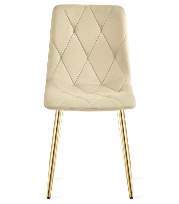 LIBRA stol - lys beige fløjl / guldben x 3