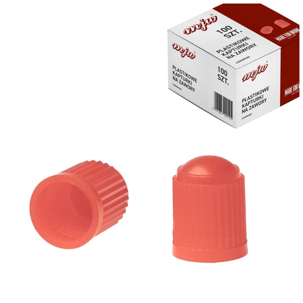 Plastventilhætter, røde, 100 stk.
