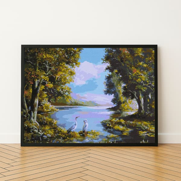 MALING EFTER TAL MED RAMME Billeder til maleri - Forest Silence 50x40 cm