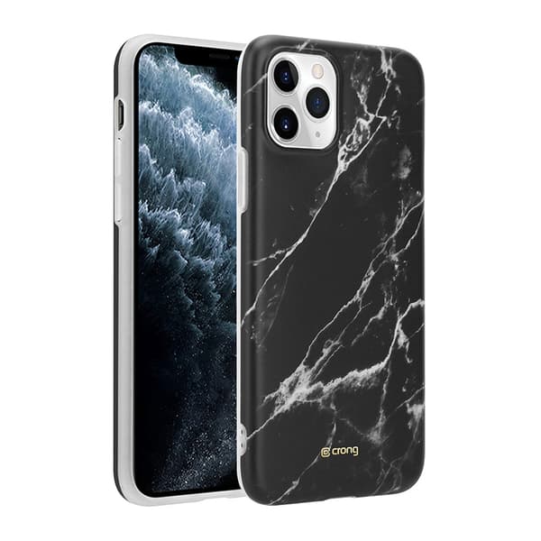 Crong Marble -kuori - iPhone 11 Pro -kotelo (musta)