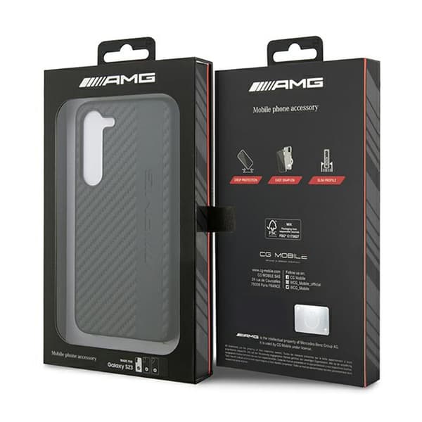 AMG Carbon Stripe & Embossed - Samsung Galaxy S23 cover (sort)