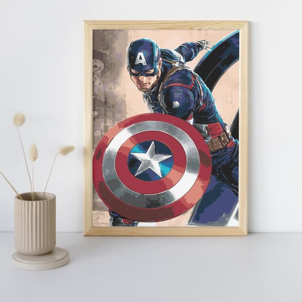Marvel Captain America målarbok med siffror 40x50 cm