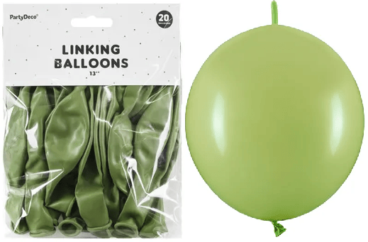 Balloner med forbindelse 33 cm olivengrøn 20 stk.