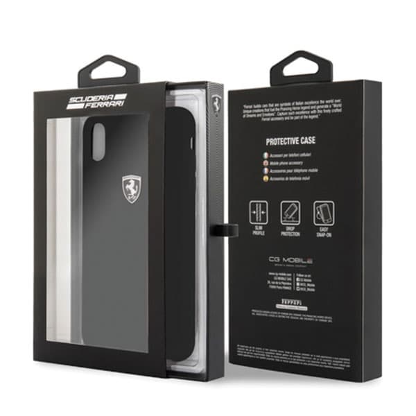 Ferrari Hardcover FEOSIHCI65BK iPhone Xs Max sort/sort silikone Off track