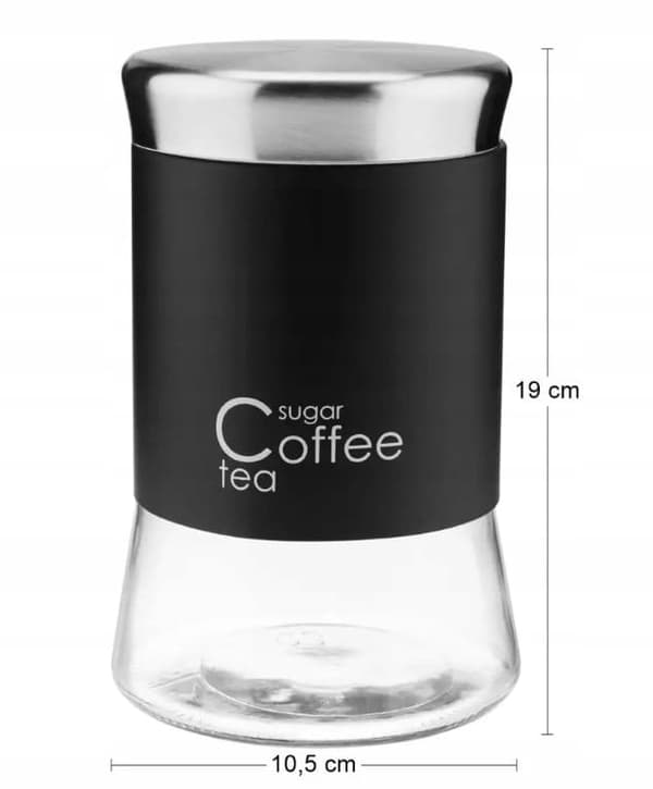 Musta lasinen maustepurkki 1000 ml