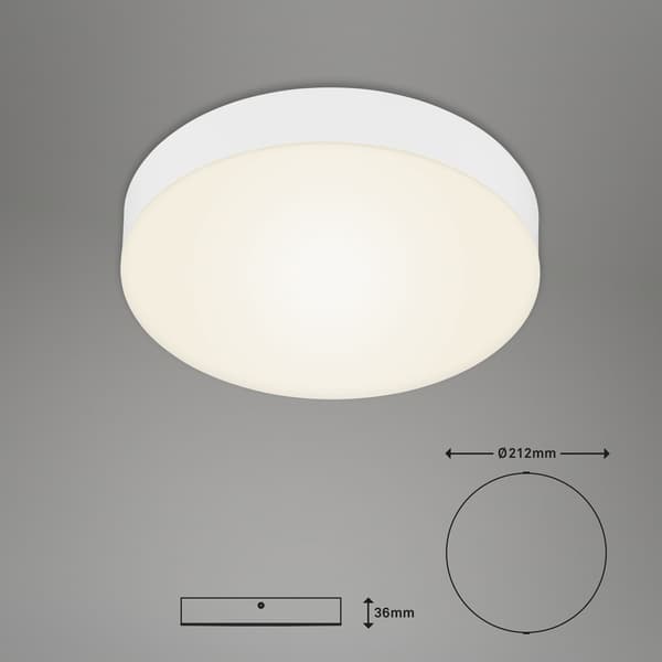 LED loftlampe, hvid, 16W, 3000K, varm lysfarve, rum, køkken