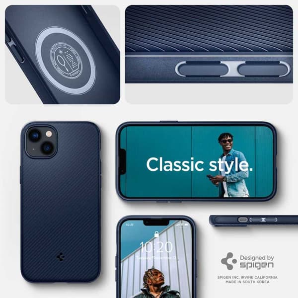 Spigen Mag Armor - Skal till iPhone 15 Plus / iPhone 14 Plus (Marinblå)