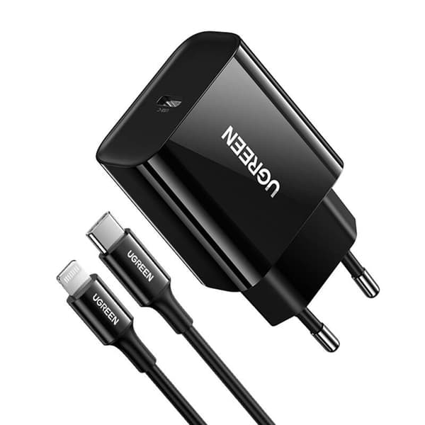 EU UGREEN CD137 USB-C väggladdare, 20W, PD3.0 (svart)