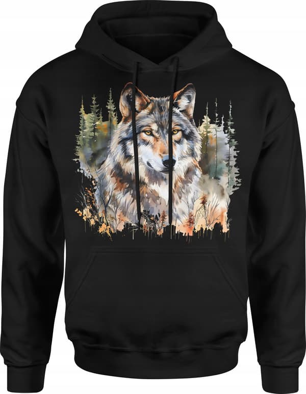 HERRESWEATSHIRT ULV MED DYR MÅNESKOVPRINT S