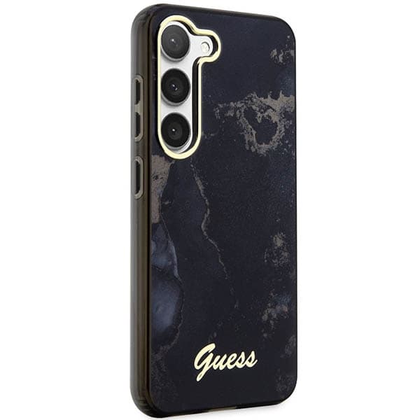 Guess GUHCS23MHTMRSK S23+ S916 sort/sort hårdt etui Golden Marble Collection