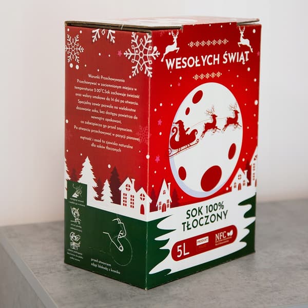 JUL ÆBLEJUICE KARTON 100% PRESSE 5L Til Julemanden