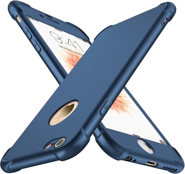 MARINBLÅTT SKAL TILL IPHONE 6/6S 4,7' 2x HÄRDAT GLAS