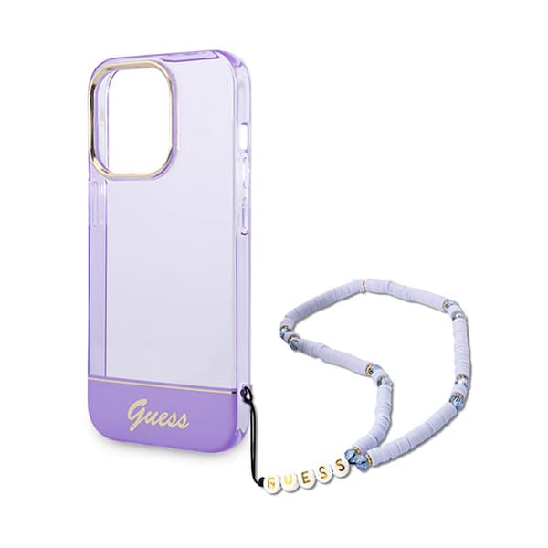 Guess Translucent Pearl Strap - iPhone 14 Pro cover (lilla)