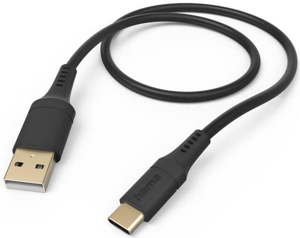 HAMA Laddnings-/Datakabel Flexibel USB-A - USB-C 1,5m Svart