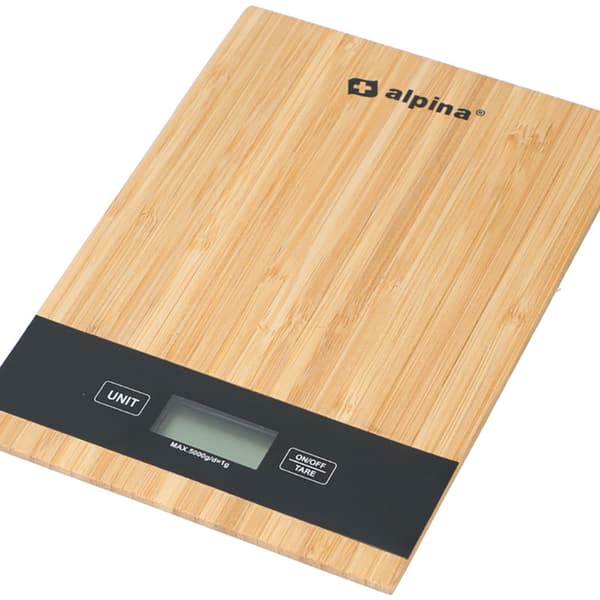 Alpina - Digital köksvåg i bambu 5 kg