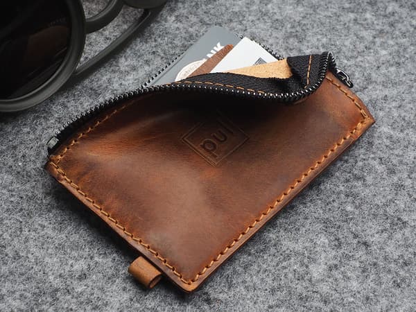OLDTIMER SLIM -lompakko satulanahasta, ruskea