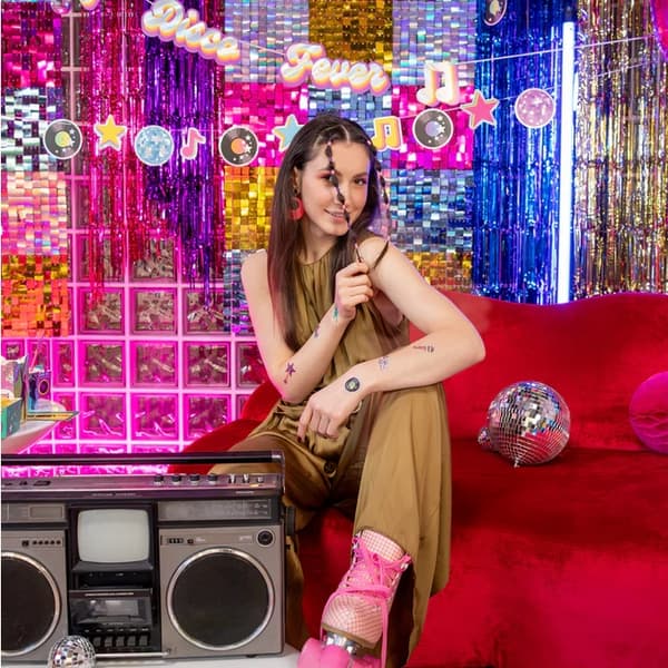 Guirlandebanner Retro Disco 80'er Fest Discokugle Karneval 150cm