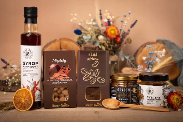Presentkorg SETT kaffe sirap honung citroner låda