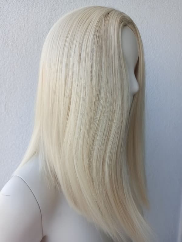 Paryk lys platinblond til skuldrene lang bob HR