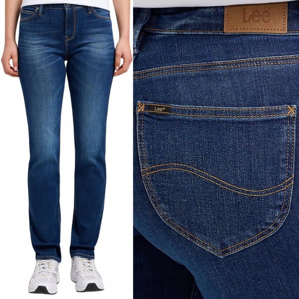 Lee Marion Straight Night Sky stretchjeans mörkblå W34 L33