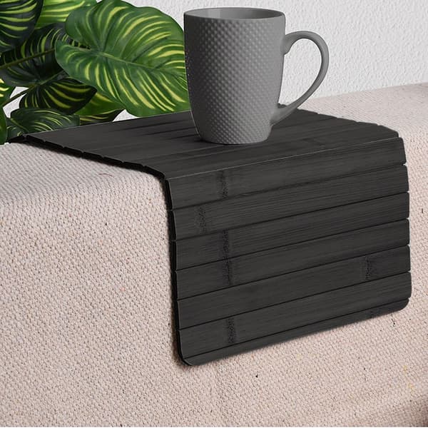 Sort bambus bordmåtte rulbar 44x24 cm