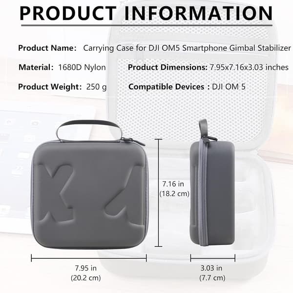 GRÅT ETUI TIL DJI OM 5 BAG-ETUI