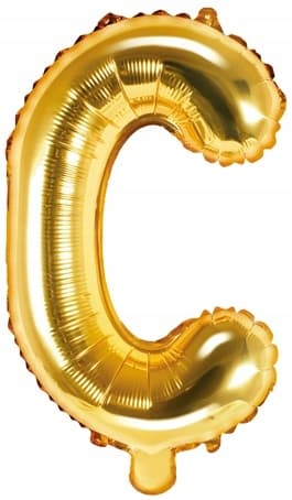 Folieballong bokstav C, 35 cm, guld