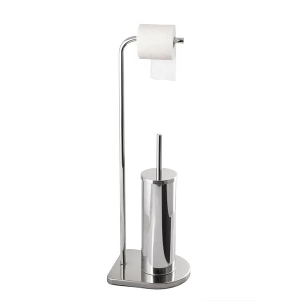 Toiletpapir- og toiletbørsteholder AWD INTERIOR 1981 sølv rustfrit stål