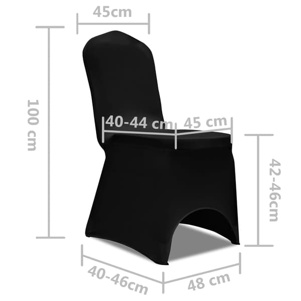 vidaXL Svarta elastiska stolsöverdrag, 6-pack