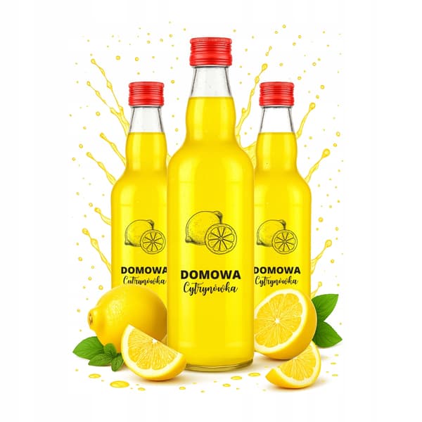 MONOPOL-flaska 500ml med CITRONTRYCK, 0,5l glasflaskor för vodka