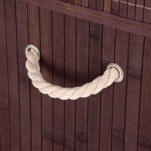 Bambuinen pyykkikori kannella 100L wenge