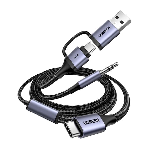 Ugreen CM772 lydkort, USB-C til 3,5 mm + USB-C/A