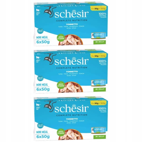 Schesir M-Pack tonfisk med ris våtfoder för katter 18x50g