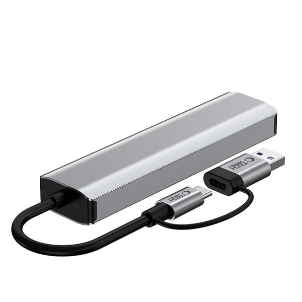 TECH-PROTECT HB03 HUBADAPTER 5-I-1 TYP-C + USB 2.0 + USB 3.0 + RJ45 RYMDRÅ