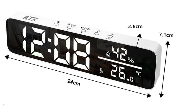 RTX Stor LED-klocka Sensor Temperatur- och fuktighetssensor WiFi Tuya