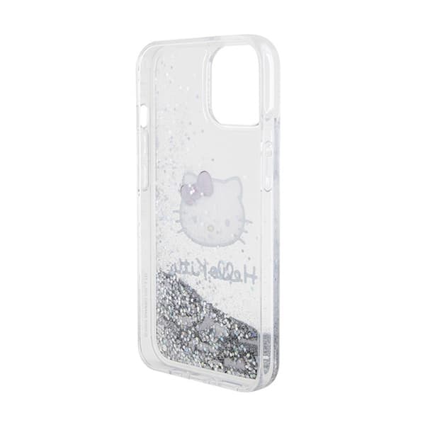 Hello Kitty Liquid Glitter Charms Kitty Head - iPhone 14-skal (Silver)