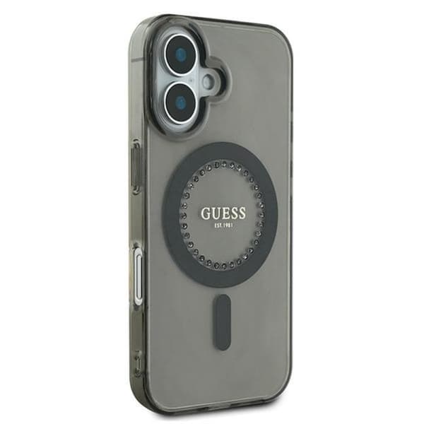 Guess IML Rhinestones MagSafe - iPhone 16 cover (sort)