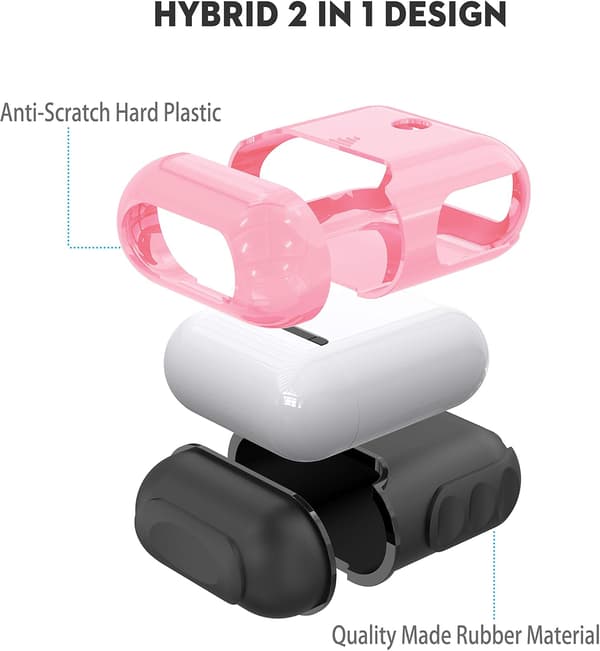 HÅRDT SILIKONEETUIS TIL AIRPODS 1/2 PINK SORT