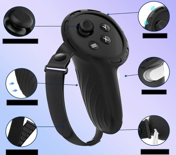 Meta Quest 3S VR-lasien 7 osaa silikonisuoja kokonäytöllä