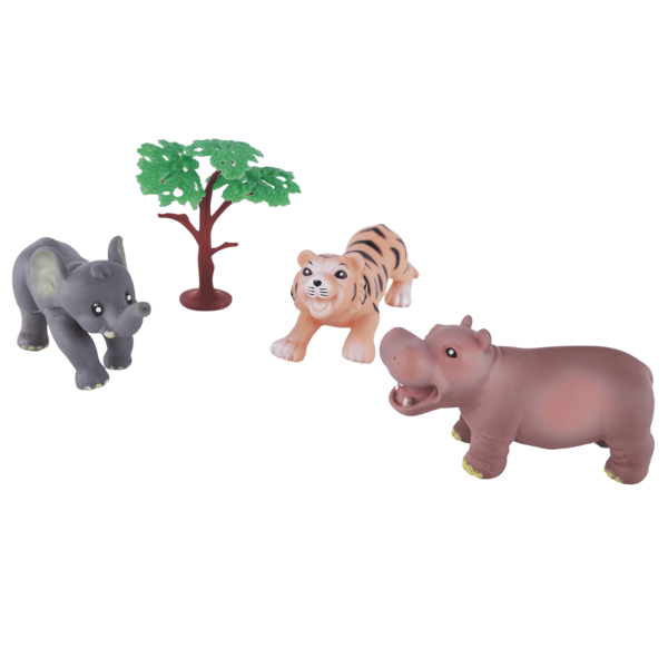 Vilde dyr sæt elefant flodhest tiger træ vilde dyr