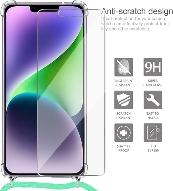 APPLE IPHONE 14 PLUS -KUORI KARKAISTU LASISTA, KYNI, VIHREÄ