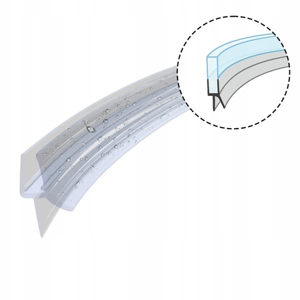 Bottenpackning för halvrund duschkabindörr DK13 4mm 100cm