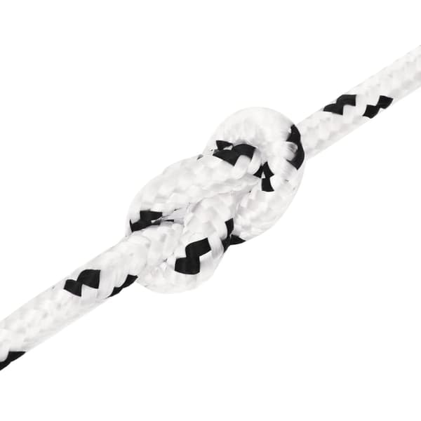 vidaXL Flätad segelrep, vit, 10 mm x 25 m, polyester